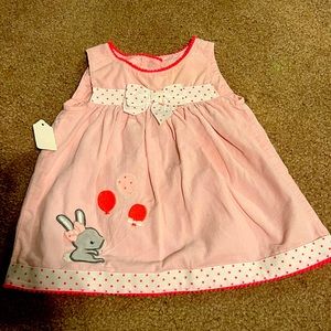 Pink embroidered bunny dress